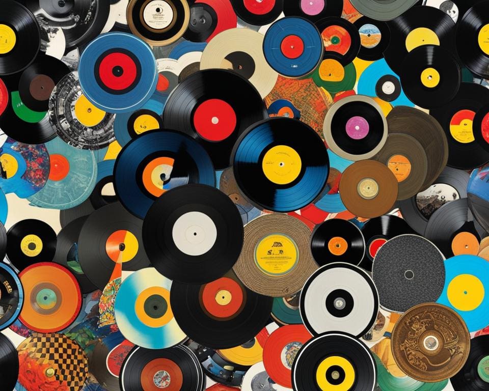 Een verzameling van zeldzame en exclusieve muziekalbums in vinyl
