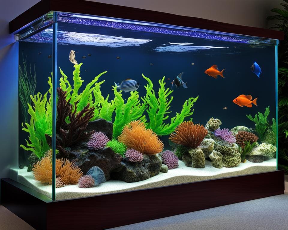 luxe aquarium met zeldzaam zeeleven