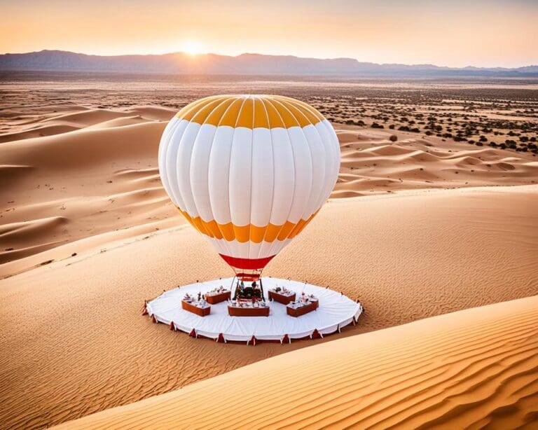 Privé ballonvaart en diner in de Sahara-woestijn