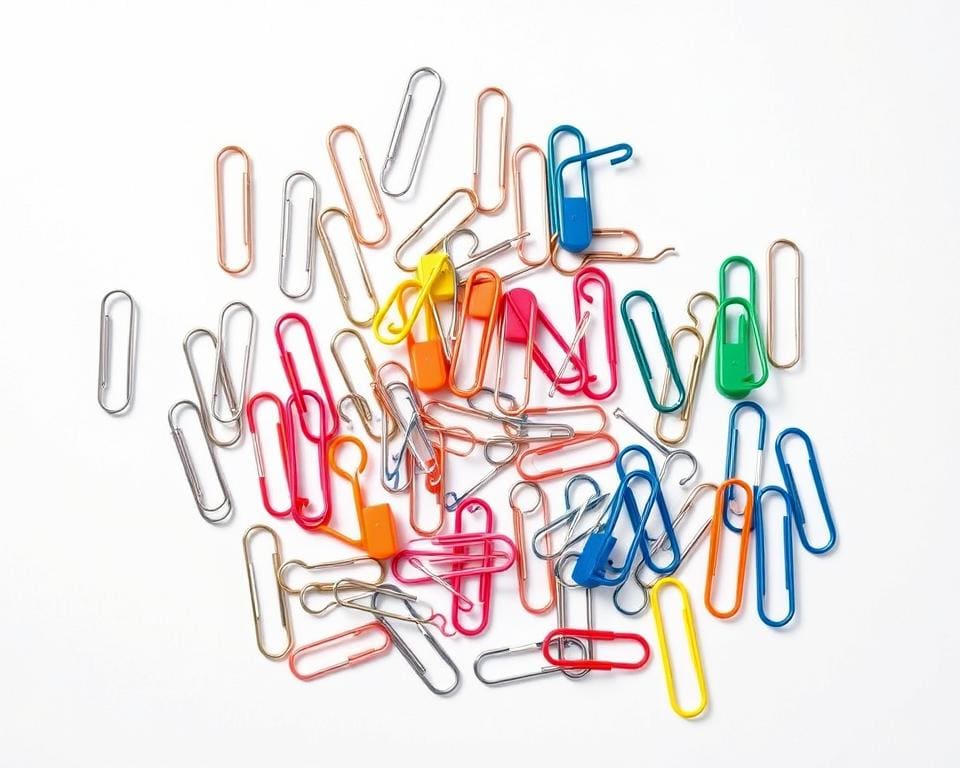 Verschillende soorten paperclips