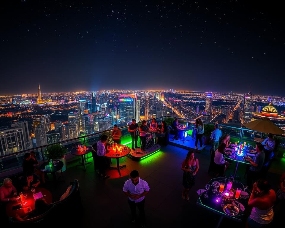 Discotheekuitje naar een rooftop bar met uitzicht en livemuziek