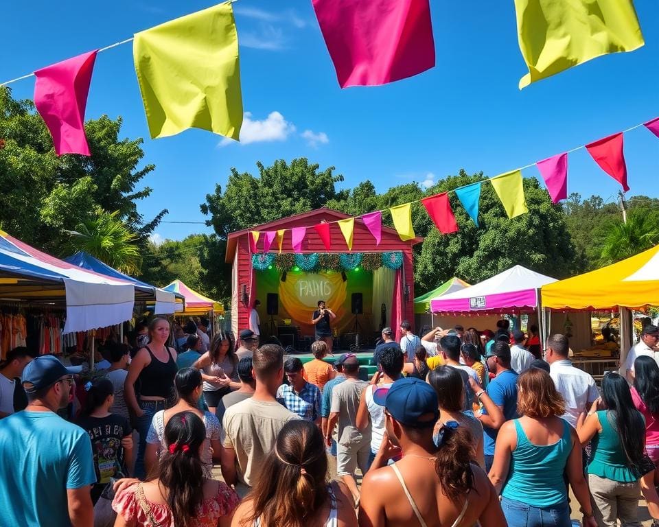 Festivaldag met optredens van opkomende artiesten en marktkramen