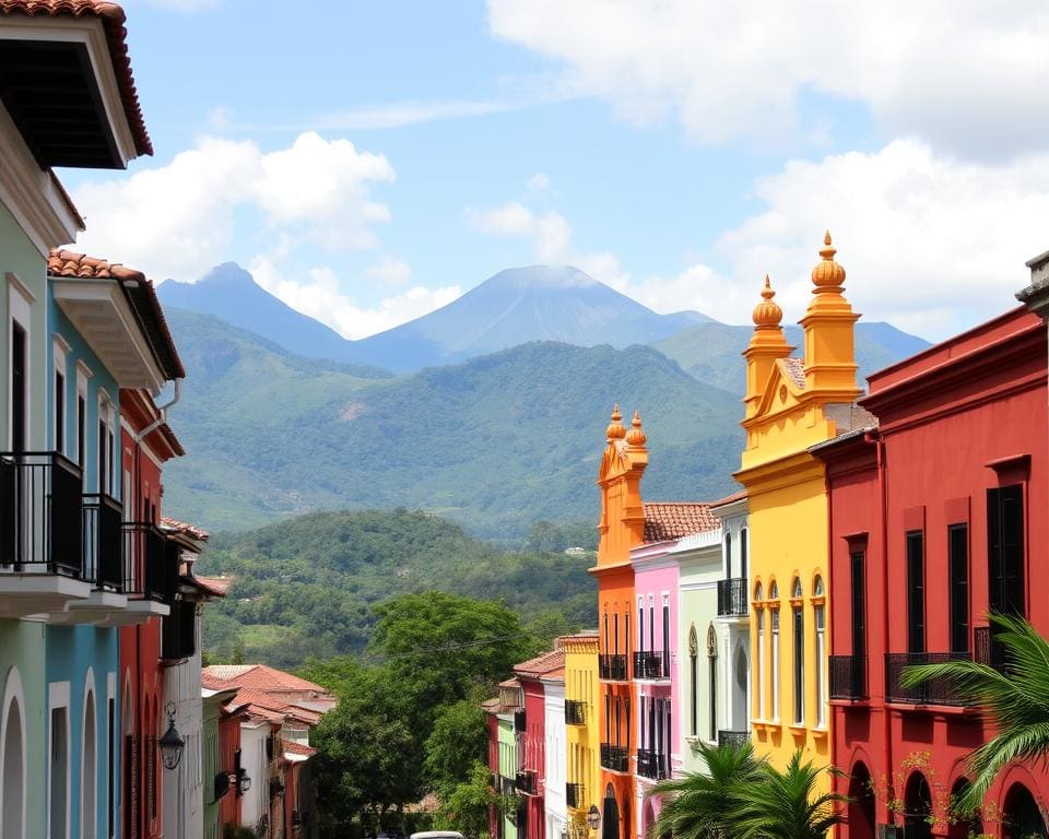 vulkanische landschappen en koloniale gebouwen in Antigua